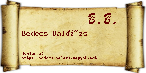 Bedecs Balázs névjegykártya