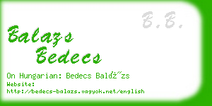 balazs bedecs business card